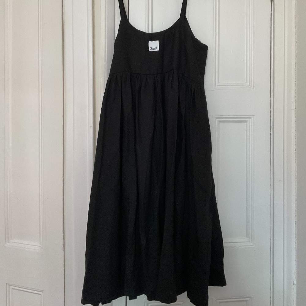 Stalf Studio Cami Dress- Black Linen